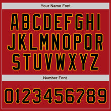 Load image into Gallery viewer, Custom Red Black-Gold Authentic Baseball Jersey