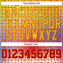 Load image into Gallery viewer, Custom Red Red-Gold 3D Pattern Design Authentic Baseball Jersey