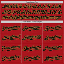 Load image into Gallery viewer, Custom Red Black-Old Gold Authentic Baseball Jersey