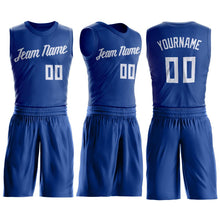 Load image into Gallery viewer, Custom Royal White Round Neck Suit Basketball Jersey - Fcustom