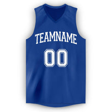 Load image into Gallery viewer, Custom Royal White V-Neck Basketball Jersey - Fcustom