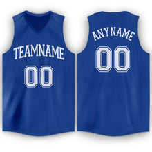 Load image into Gallery viewer, Custom Royal White V-Neck Basketball Jersey - Fcustom