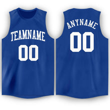Load image into Gallery viewer, Custom Royal White Round Neck Basketball Jersey - Fcustom
