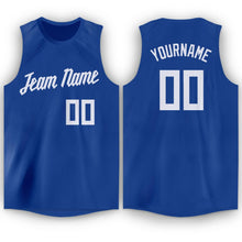 Load image into Gallery viewer, Custom Royal White Round Neck Basketball Jersey - Fcustom