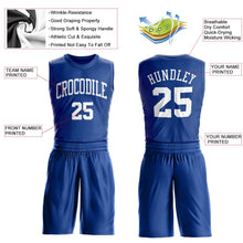 Load image into Gallery viewer, Custom Royal White Round Neck Suit Basketball Jersey - Fcustom