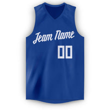 Load image into Gallery viewer, Custom Royal White V-Neck Basketball Jersey - Fcustom