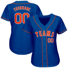 Load image into Gallery viewer, Custom Royal Orange-White Authentic Baseball Jersey