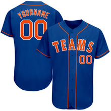 Load image into Gallery viewer, Custom Royal Orange-White Authentic Baseball Jersey