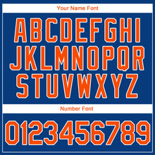 Load image into Gallery viewer, Custom Royal Orange-White Authentic Throwback Rib-Knit Baseball Jersey Shirt