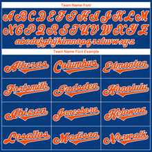 Load image into Gallery viewer, Custom Royal Orange-White Authentic Throwback Rib-Knit Baseball Jersey Shirt