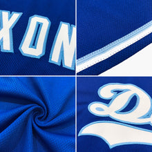 Load image into Gallery viewer, Custom Royal White-Light Blue Authentic Throwback Rib-Knit Baseball Jersey Shirt