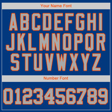 Load image into Gallery viewer, Custom Royal Gray-Orange Authentic Baseball Jersey