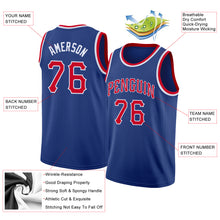 Load image into Gallery viewer, Custom Royal Red-White Round Neck Rib-Knit Basketball Jersey
