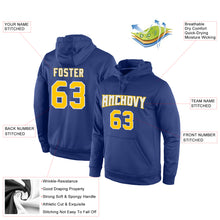 Load image into Gallery viewer, Custom Stitched Royal Gold-White Sports Pullover Sweatshirt Hoodie
