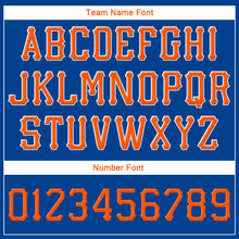 Load image into Gallery viewer, Custom Royal Orange-White Stitched Adjustable Snapback Hat