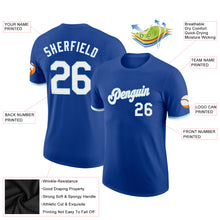 Load image into Gallery viewer, Custom Royal White-Light Blue Performance T-Shirt