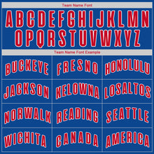 Load image into Gallery viewer, Custom Royal Red-White Authentic Throwback Rib-Knit Baseball Jersey Shirt