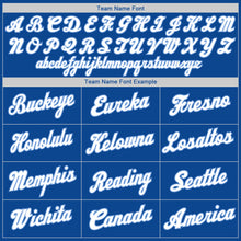 Load image into Gallery viewer, Custom Royal White-Light Blue Authentic Throwback Rib-Knit Baseball Jersey Shirt