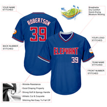 Load image into Gallery viewer, Custom Royal Red-White Authentic Throwback Rib-Knit Baseball Jersey Shirt