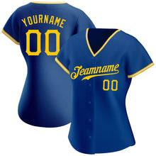Load image into Gallery viewer, Custom Royal Gold-White Authentic Baseball Jersey