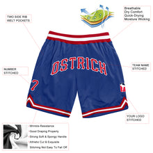 Load image into Gallery viewer, Custom Royal Red-White Authentic Throwback Basketball Shorts