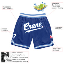 Load image into Gallery viewer, Custom Royal White-Light Blue Authentic Throwback Basketball Shorts