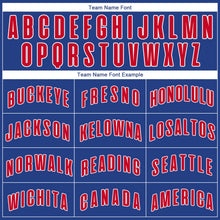 Load image into Gallery viewer, Custom Royal Red-White Authentic Throwback Basketball Jersey