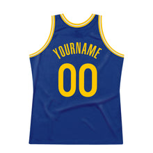 Load image into Gallery viewer, Custom Royal Gold-White Authentic Throwback Basketball Jersey