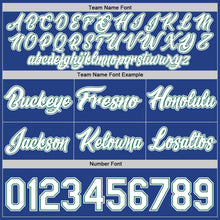 Load image into Gallery viewer, Custom Royal White-Kelly Green Authentic Throwback Basketball Shorts