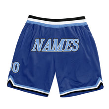 Load image into Gallery viewer, Custom Royal Light Blue-White Authentic Throwback Basketball Shorts
