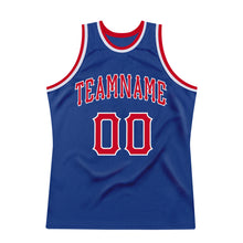 Load image into Gallery viewer, Custom Royal Red-White Authentic Throwback Basketball Jersey