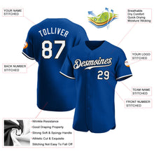 Load image into Gallery viewer, Custom Royal White-Black Authentic Baseball Jersey