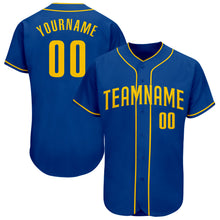 Load image into Gallery viewer, Custom Royal Gold Authentic Baseball Jersey