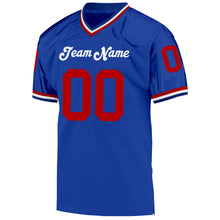 Load image into Gallery viewer, Custom Royal Red-White Mesh Authentic Throwback Football Jersey