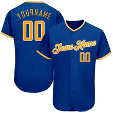 Load image into Gallery viewer, Custom Royal Gold-White Authentic Baseball Jersey