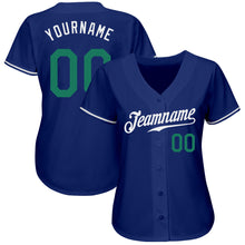 Load image into Gallery viewer, Custom Royal Kelly Green-White Authentic Baseball Jersey