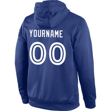 Load image into Gallery viewer, Custom Stitched Royal White Sports Pullover Sweatshirt Hoodie