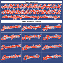 Load image into Gallery viewer, Custom Royal White Pinstripe Orange-White Authentic Basketball Jersey