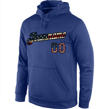 Load image into Gallery viewer, Custom Stitched Royal Vintage USA Flag-Black Sports Pullover Sweatshirt Hoodie