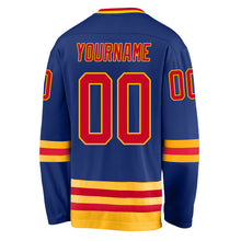 Load image into Gallery viewer, Custom Royal Red-Gold Hockey Jersey