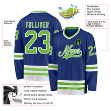 Load image into Gallery viewer, Custom Royal Neon Green-White Hockey Jersey