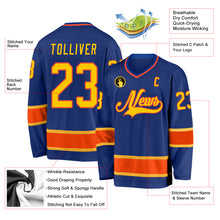 Load image into Gallery viewer, Custom Royal Gold-Orange Hockey Jersey