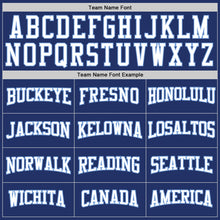 Load image into Gallery viewer, Custom Stitched Royal White Pinstripe White-Light Blue Sports Pullover Sweatshirt Hoodie