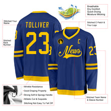 Load image into Gallery viewer, Custom Royal Gold Hockey Jersey
