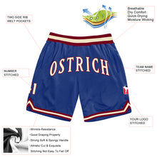 Load image into Gallery viewer, Custom Royal Cream-Maroon Authentic Throwback Basketball Shorts