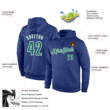 Load image into Gallery viewer, Custom Stitched Royal Kelly Green-White Sports Pullover Sweatshirt Hoodie