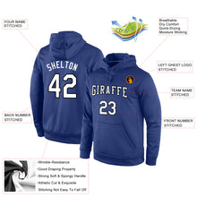 Load image into Gallery viewer, Custom Stitched Royal White-Black Sports Pullover Sweatshirt Hoodie