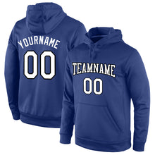 Load image into Gallery viewer, Custom Stitched Royal White-Black Sports Pullover Sweatshirt Hoodie