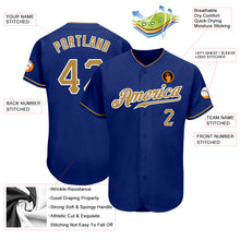 Load image into Gallery viewer, Custom Royal Old Gold-White Authentic Baseball Jersey