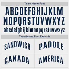 Load image into Gallery viewer, Custom White Navy Baseball Jersey